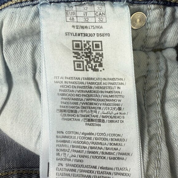 Guess Mens Athletic Tapered Denim Jeans Sz 32x32 (Actual 33 x 28) Med Dark Wash - Picture 11 of 11